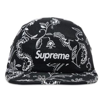 SUPREME Floral Jacquard Camp Cap Black SS25H36-BLACK