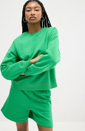 Twik Womens Oversized fleece crew-neck sweatshirt