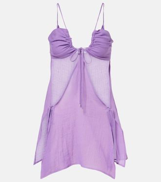 The Attico Cutout cotton muslin minidress