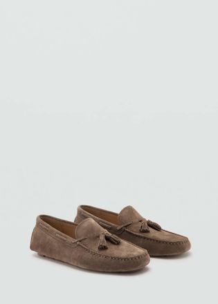 Mango Scarpe driver camoscio frange marrone medio - Uomo - 39 - MANGO MAN