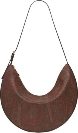 Etro Iconische Jacquard Paisley Handtas met Leren Details - Dames - Schoudertassen - Bruin - ONE Size - Tassen