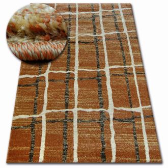 RugsX Rugsx - Alfombra Shadow 9359 Color &Oacute;xido/crema Brown 100x200 Cm