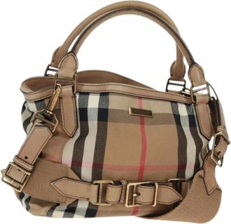 Burberry Pre-owned Handbags, female, Beige, Size: ONE SIZE Pre-owned Canvas Handbag