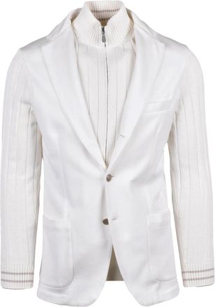 Eleventy White Cotton Polyester Blazer