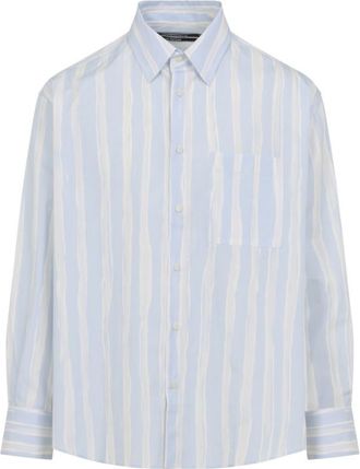 Jacquemus Blue Striped Cotton Shirt