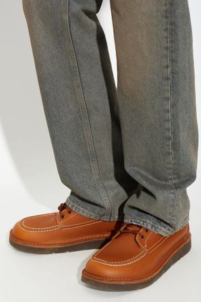Birkenstock Birmingham Moc Leather Shoes, Mens, Brown