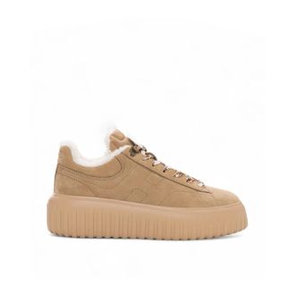Hogan H-Stripes High-Top Sneaker - Dames - Sneakers - Beige - 39 EU - Leer - Schoenen
