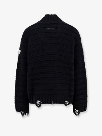 Maison Margiela Wool-Blend Distressed Sweater - Black