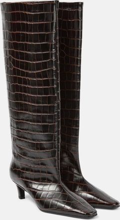Toteme Wide Shaft croc-effect leather knee-high boots