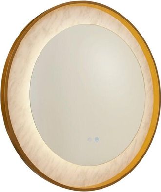 Searchlight Searchlight Luxo Espejo LED de metal dorado con efecto mármol