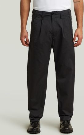 G-Star Pleated Loose Tapered Chino - Zwart - Heren