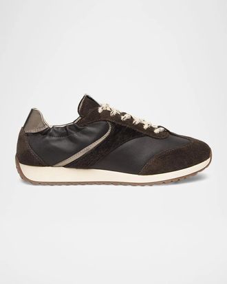Nero Giardini Mixed Leather Low-Top Sneakers