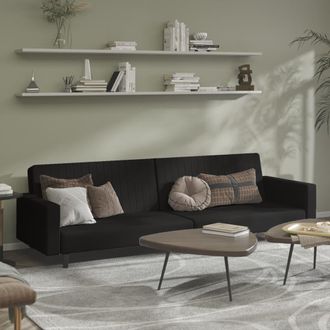 vidaXL Sof&aacute; Cama De 2 Plazas Terciopelo Negro Vidaxl
