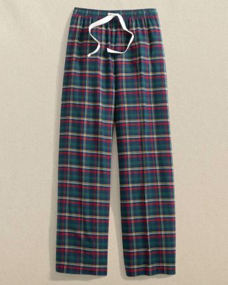 Southern Tide Ladies Partridgeberry Plaid Lounge Pants In Dress Blue