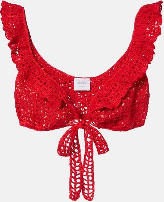 Anna Kosturova Crochet cotton bra top