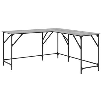 Berkfield Home Desk Grey Sonoma 149x149x75 cm Engineered Wood | Size: 149 x 149 x 75 cm