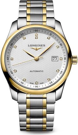 Longines Master Collection Diamond Automatic Bracelet Watch, 40mm in White at Nordstrom