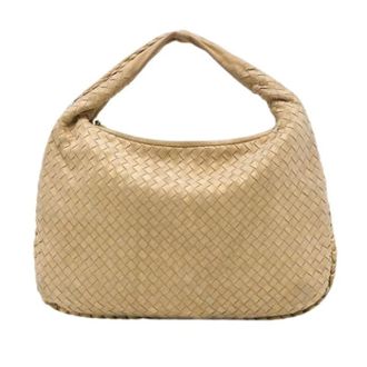 Bottega Veneta Pre-owned Woven Hobo - Dames - Pre-owned - Beige - Maat: ONE Size Leer