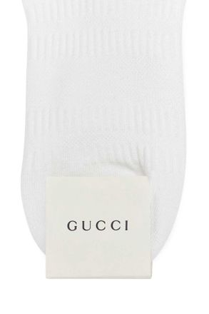 Gucci Womens White Stretch Cotton Blend Socks Flamedarkgreen Calze