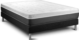 VITALIT Somier Negro + Colch&oacute;n Con Espuma Viscoel&aacute;stica 160 X 220