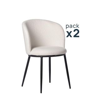 Klast Packs 2 sillas borreguito blanco 51 cm x 80 cm cm