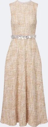 SAFiYAA Maisie embellished tweed midi dress