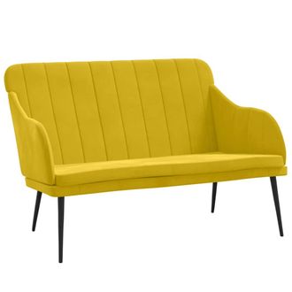 vidaXL Banco De Terciopelo Amarillo 110x76x80 Cm Vidaxl