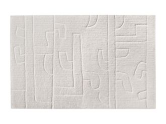 Vente-Unique Alfombra de lana de Nueva Zelanda con relieve hecha a mano - 160 x 230 cm - 1400g/m2 - Marfil - CORALIE