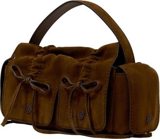 Acne Studios Unisex Multipocket Calfskin Shoulder Bag Brown