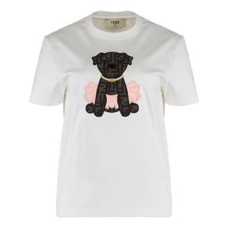 Fendi Logo Embroidered T-Shirt