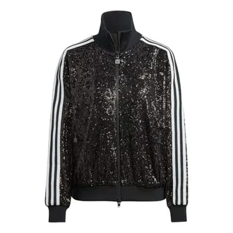 adidas Sequin Track Jacket Asia Sizing Black HM2054