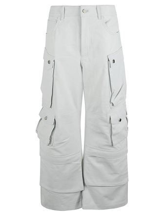 FERMAS Womens Leather Cargo Pants