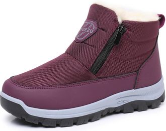 Generic Womens Winter Thick-Soled Snow Boots, Lightweight, Slip-On, Non-Slip, Warm, Casual Round-Toe High-Top Shoes (Purple, Shoe Size, Adult, Women, 4.5, Num