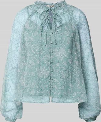 Only Loose Fit Chiffonbluse mit Allover-Muster Modell ELIZA LIFE in Schilf, Gr&ouml;&szlig;e M