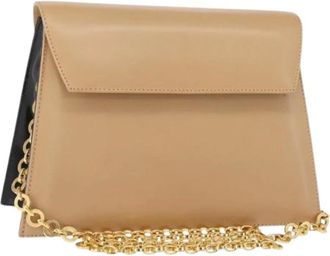 Ferragamo Pre-owned Cross Body Bags, female, Beige, Size: ONE SIZE Pre-owned Leather Shoulder Bag