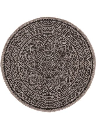 benuta Alfombra de exterior & interior redonda beige/marr&oacute;n &oslash; 150