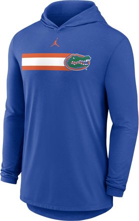 Nike Jordan Mens Florida Primetime Pattern Jordan Brand Dri-FIT College Long-Sleeve Hooded T-Shirt in Blue | 0JNB4EVUFN-CZH