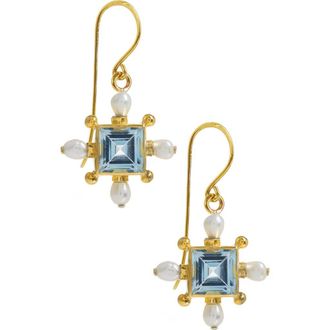 Freya Rose Blue Topaz Cross Earrings at Nordstrom