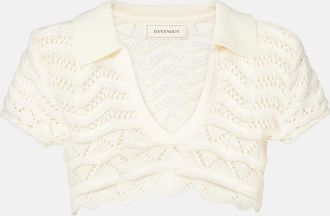 Bananhot Coco knitted cotton-blend crop top