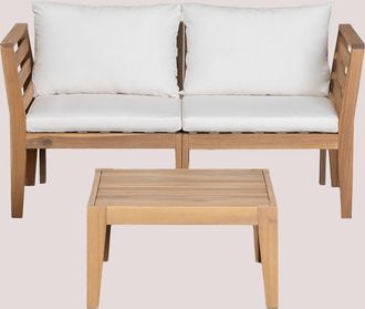 Sklum Sklum - Conjunto De Jard&iacute;n Con Sof&aacute; Modular De 2 Piezas Con Reposabrazos Y Mesa De Centro Filips