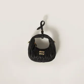 Miu Miu Wander matelassé nappa leather micro hobo bag