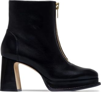 Bernardo 95mm Mafalda zip-front platform boots - women - Rubber/Leather/Leather - 6.5 - Black