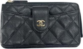 Chanel Pre-owned Vintage Pouch - Dames - Vintage Accessoires - Zwart - ONE Size - Leer - Vintage