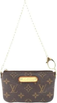 Louis Vuitton Pre-owned Clutches, female, Brown, Size: ONE SIZE Pre-owned Monogram Pochette Milla PM Clutch