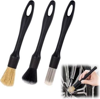 OEM Set Di 3 Spazzole Per La Pulizia Dellauto: Spazzole Morbide Antipolvere Per Interni Ed Esterni, Adatte Per Cruscotto, Tappezzeria, Cerchioni E Altre A
