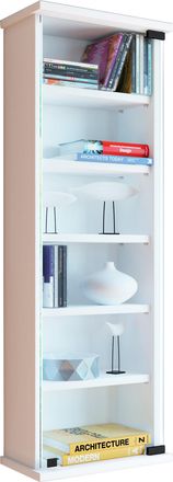 ebuy24 Estante De Pared Vcm Cd Dvd De Madera Estante Colgante Con Puerta De Vidrio De Seguridad Esg Espacio Para 150 Cd O 65 Dvd O 36 V&iacute;deos Dimensiones: 92 
