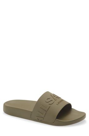 AllSaints Biggy Slide Sandal in Wild Green at Nordstrom, Size 12