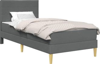 vidaXL Estructura De Cama Con Colch&oacute;n Gris Oscuro 90 X 190 Cm Tela Vidaxl
