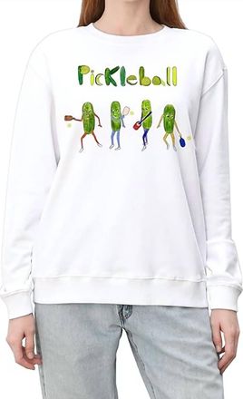 Unfortunate Portrait Womens Pickleball Crewneck Sweatshirt In White