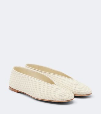 Bottega Veneta Rosa Intrecciato leather ballet flats